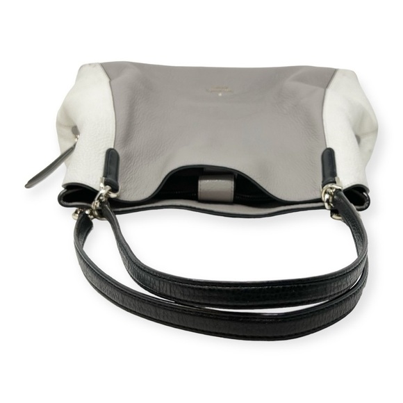 Kate Spade Off White, Black & Grey, Pebbled Leather Satchel Double Handle - Picture 8 of 15